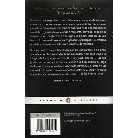 Libro. DRAMAS HISTÓRICOS - OBRA COMPLETA 3 - WILLIAM SHAKESPEARE