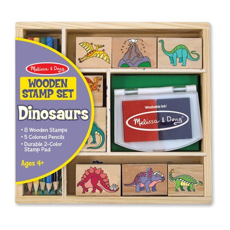 Juego de sellos de madera. Dinosaurios - Dinosaur