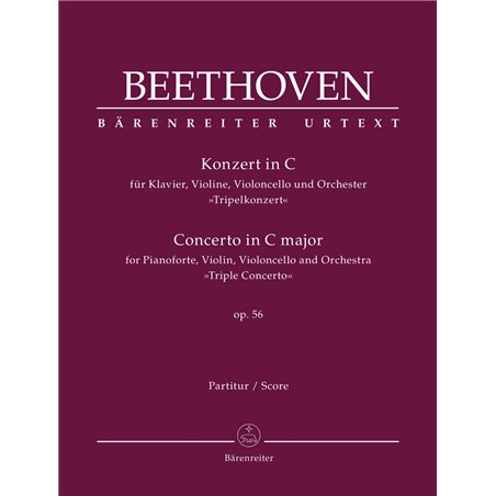 Partitura. BEETHOVEN - Concerto for Pianoforte, Violin, Violoncello and Orchestra in C major op. 56 "Triple Concerto"