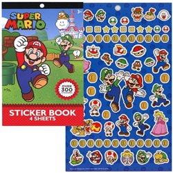 Stickers. SUPER MARIO (4 láminas con 300 stickers)