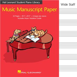 Cuaderno pentagramado. HAL LEONARD STUDENT PIANO LIBRARY MUSIC MANUSCRIP PAPER - WIDE STAFF