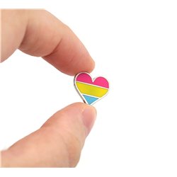 Pin Compoco. Tiny Pansexual Flag Heart Enamel Pin