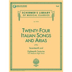Libro. 24 ITALIAN SONGS AND ARIAS of the17th & 18th Centuries Medium High Voice